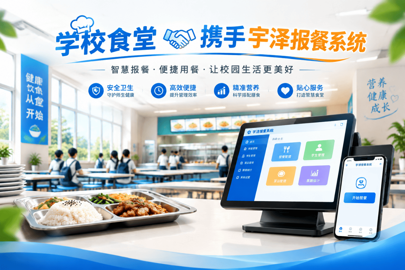 小学智慧食堂报餐系统落地案例｜家校协同订餐，人脸核销，食堂管理数字化升级系统界面
