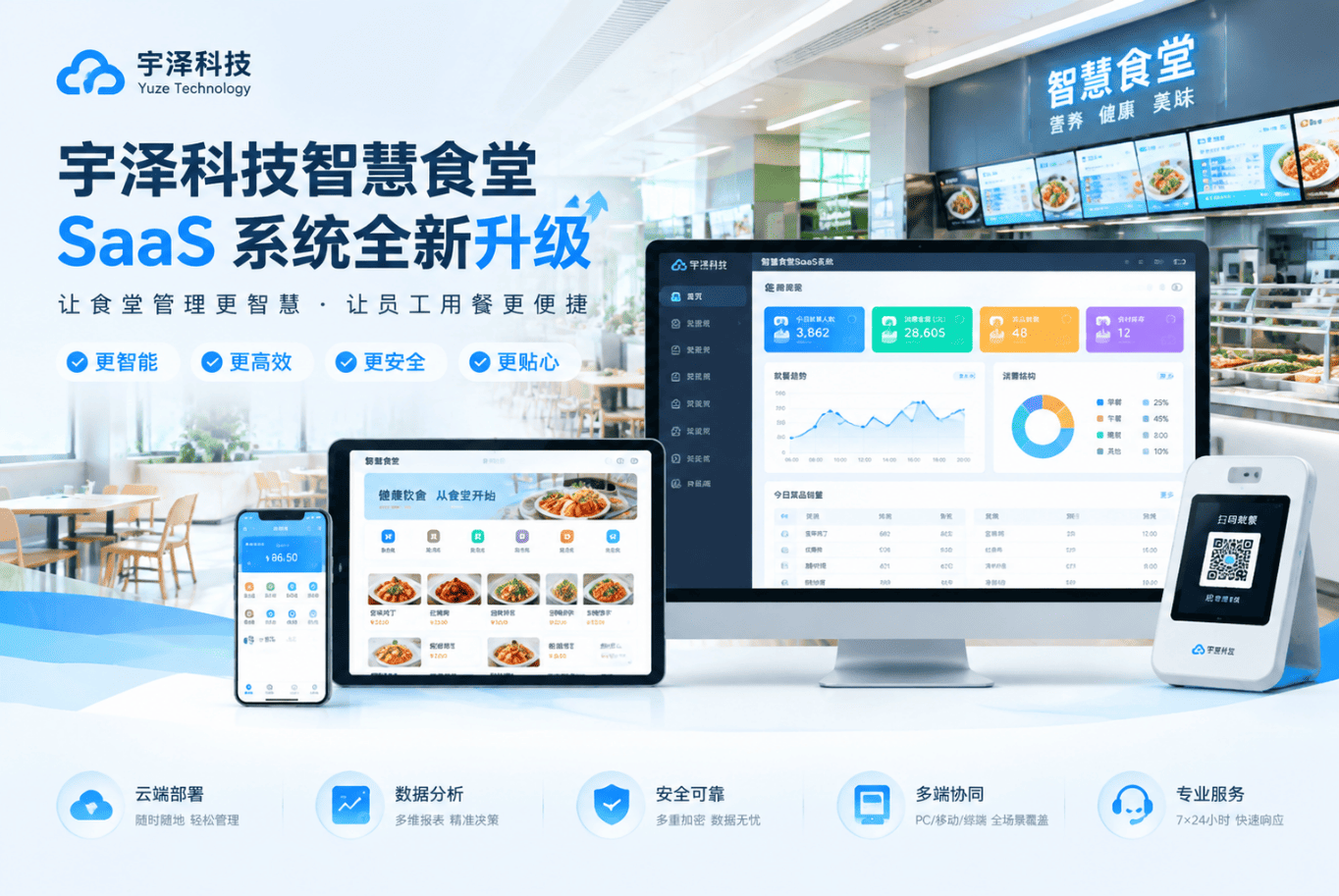 宇泽科技智慧食堂 SaaS 系统新版本升级系统界面